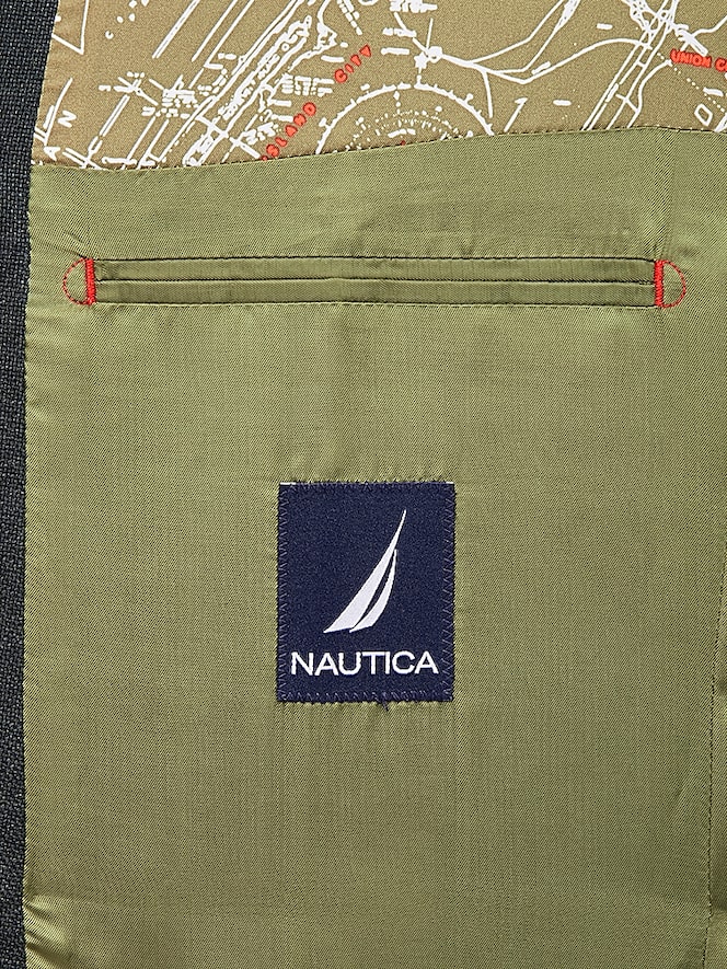Nautica Modern Fit Structured Weave Sport Coat, Hunter Green - Image 6 of 8