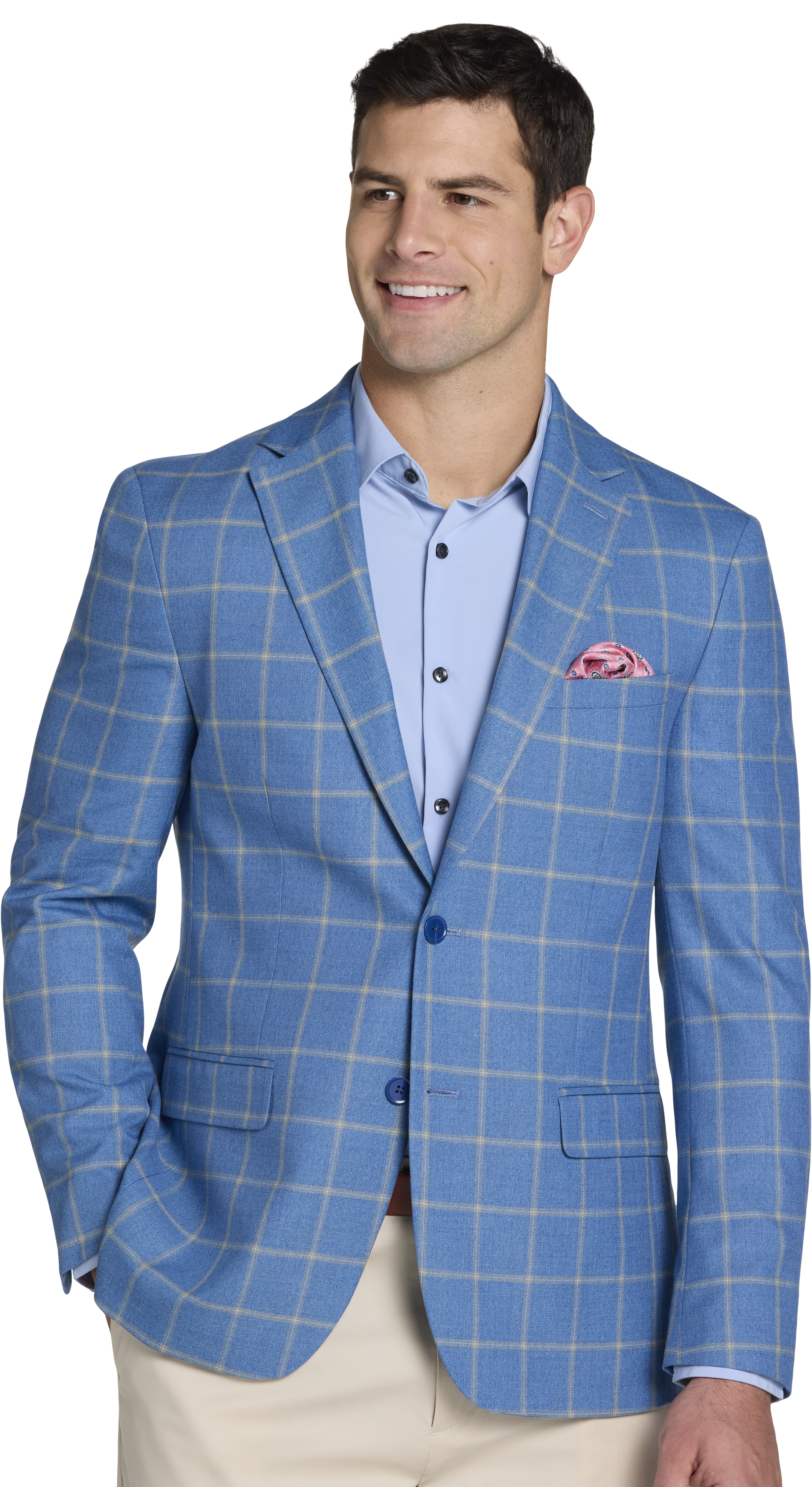 Michael Strahan Classic Fit Windowpane Sport Coat Sport Coats