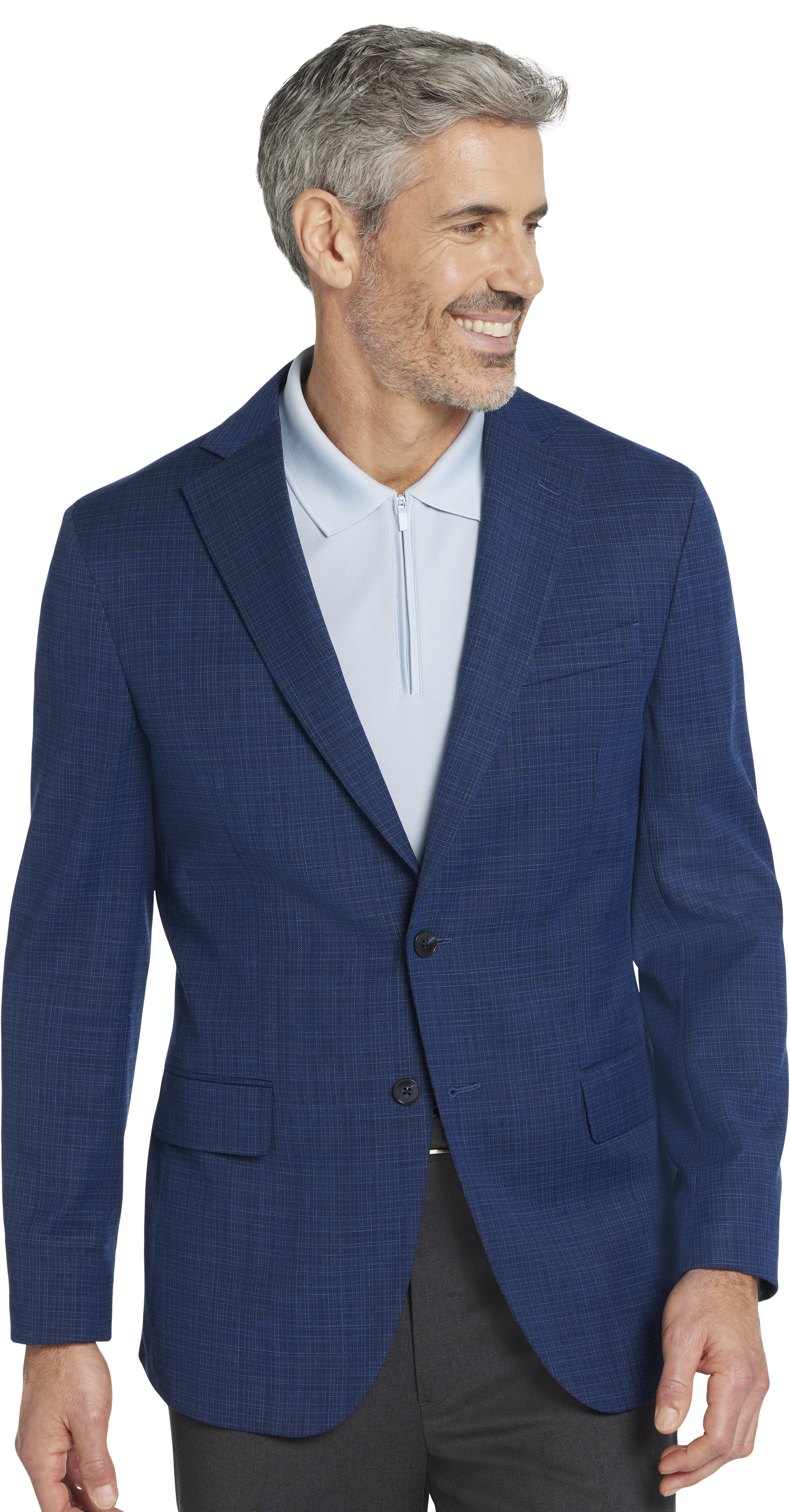 Modern Fit Wool Blend Check Sport Coat