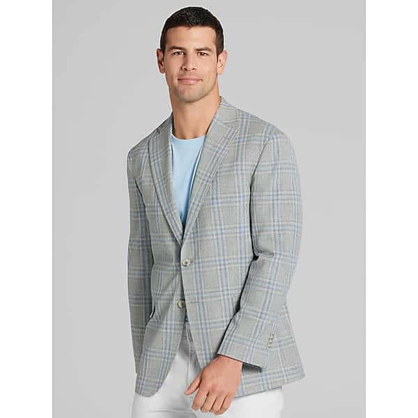 JOE Joseph Abboud Men's Modern Fit Plaid Sport Coat Sage Plaid - Size: 46 Long TMW174B46340
