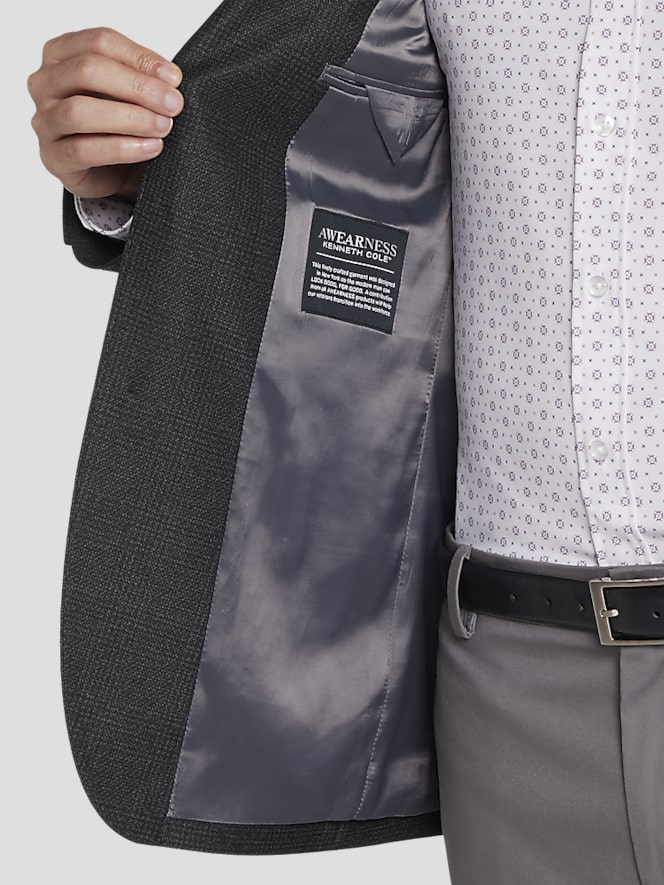 Awearness Kenneth Cole Slim Fit Plaid Knit Sport Coat