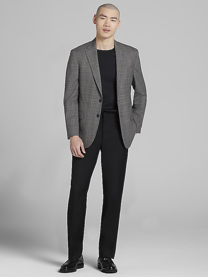 Awearness Kenneth Cole Modern Fit Wool Blend Plaid Sport Coat