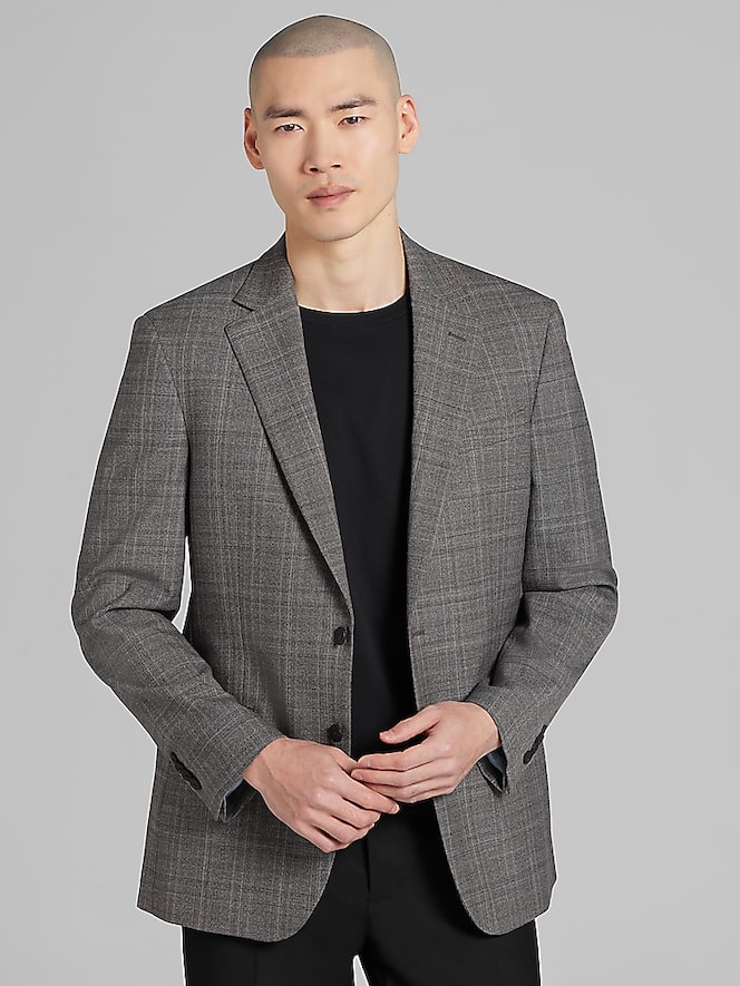 Awearness Kenneth Cole Modern Fit Wool Blend Plaid Sport Coat