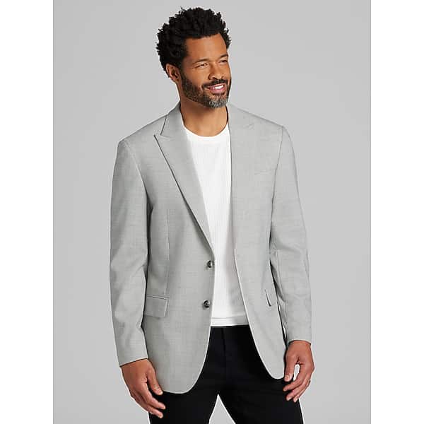 Awearness Kenneth Cole Big & Tall Men's Modern Fit Houndstooth Sport Coat Grey/White Houndstooth - Size: 48 Long TMW175H48372