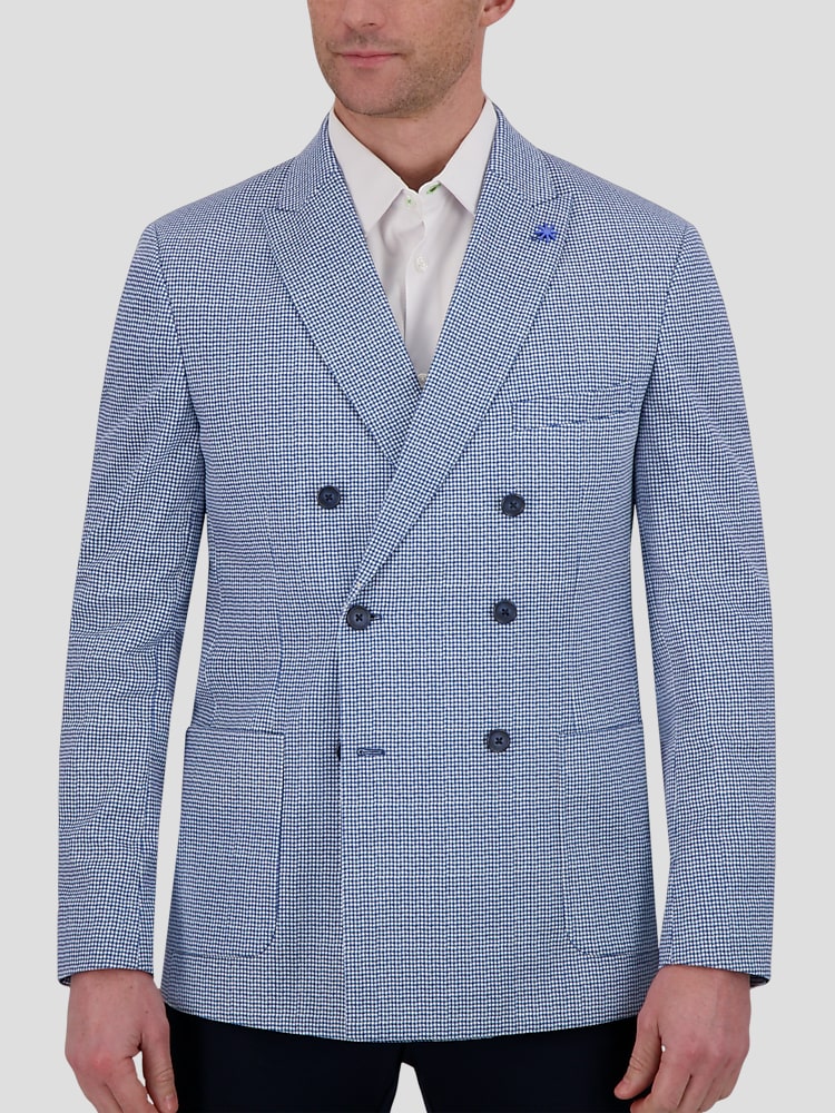 Report Collection Modern Fit Double Breasted Gingham Knit Sport Coat Sport Coats Men s Wearhouse