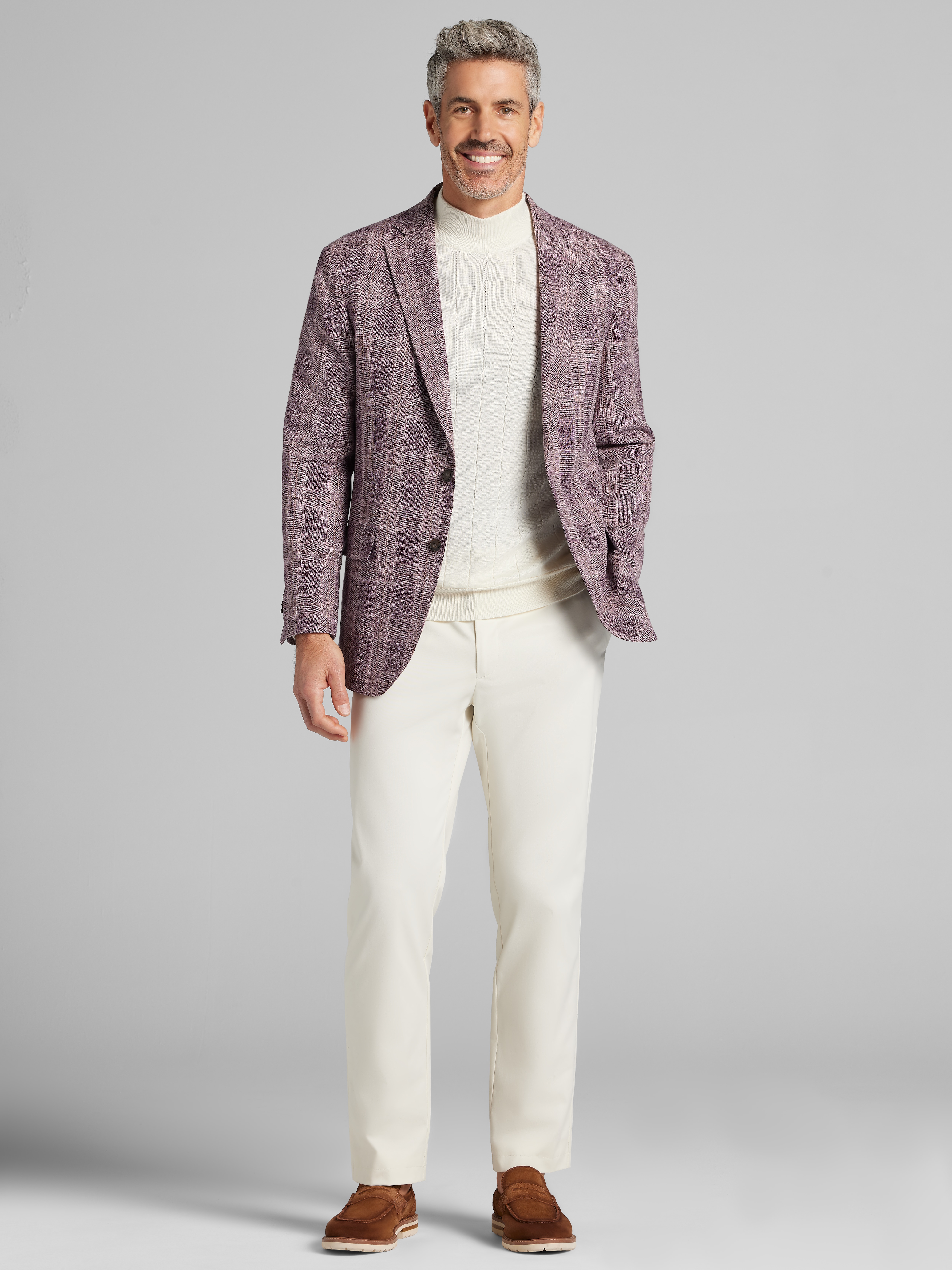 Modern Fit Plaid Sport Coat