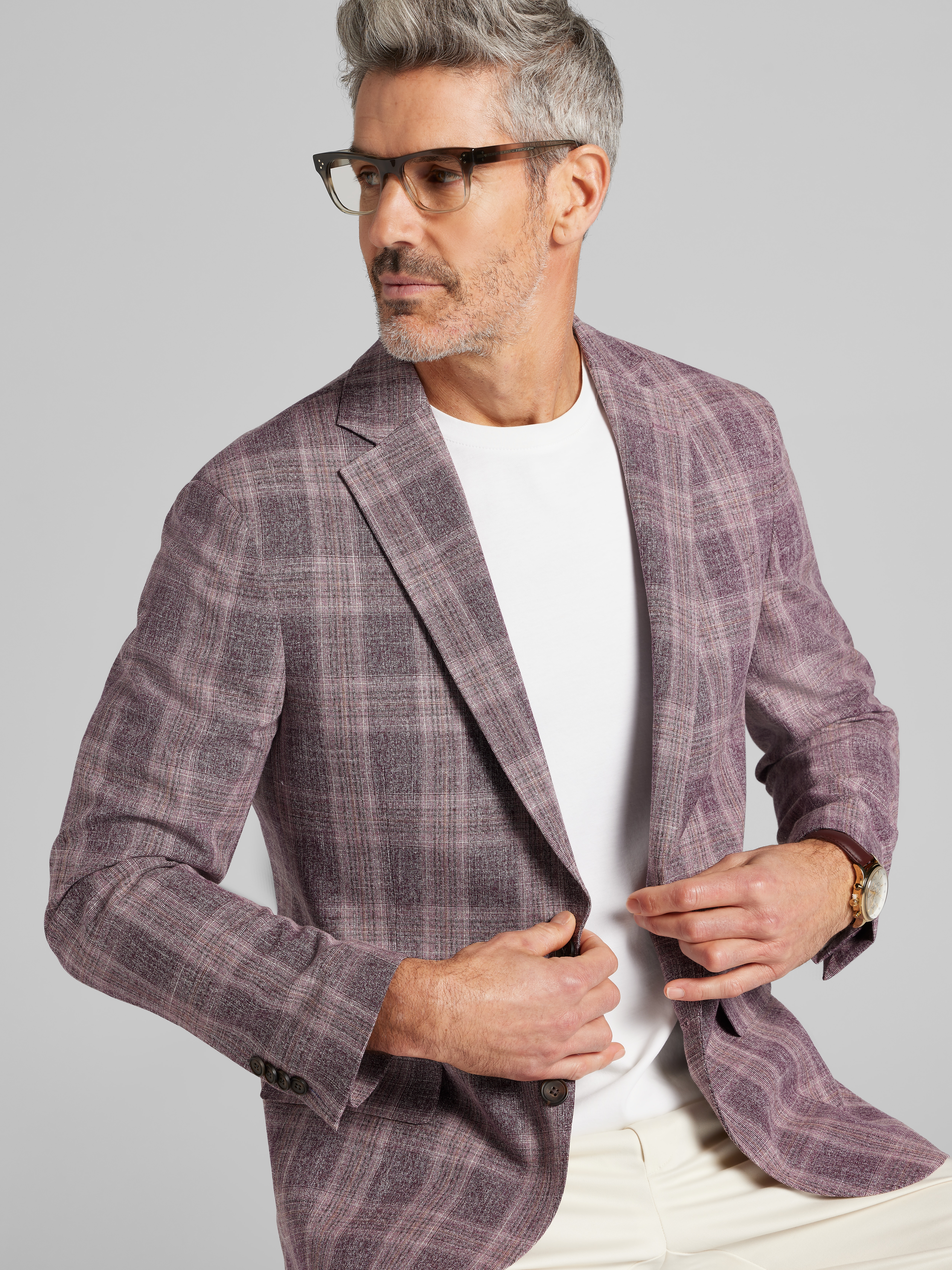 Modern Fit Plaid Sport Coat