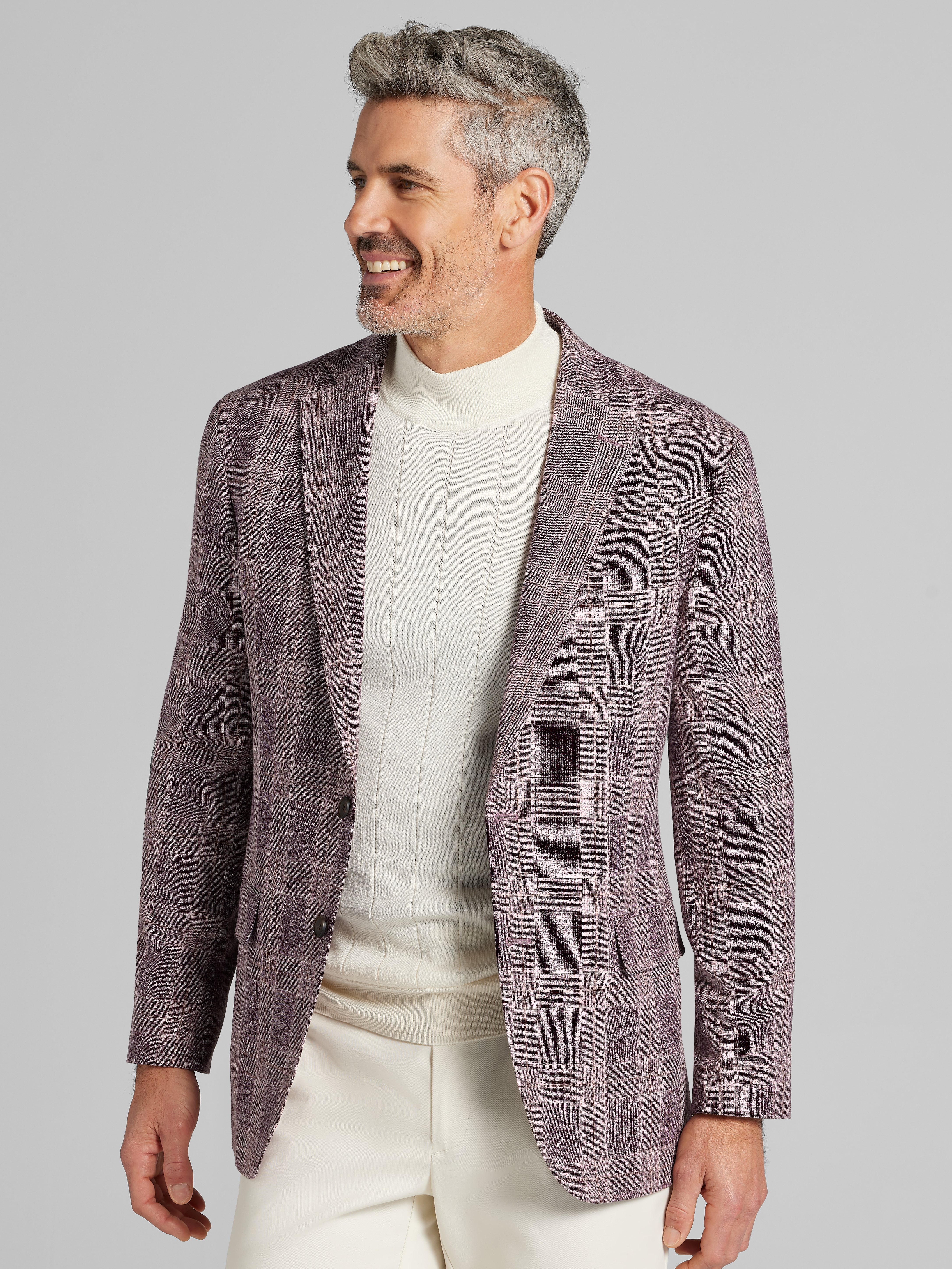 Modern Fit Plaid Sport Coat
