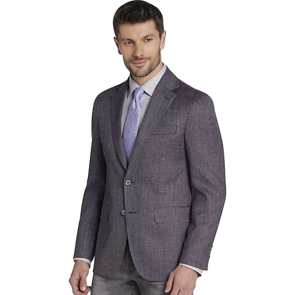 Joseph Abboud Men's Modern Fit Wool Blend Sport Coat Dark Purple - Size: 48 Regular TMW176L48207