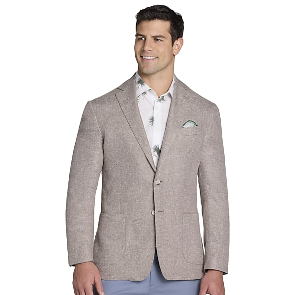 Joseph Abboud Men's Modern Fit Linen Blend Sport Coat Tan Tic - Size: 38 Regular TMW176T38277