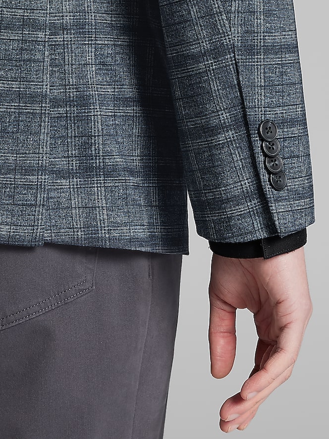 Awearness Kenneth Cole Slim Fit Plaid Knit Sport Coat