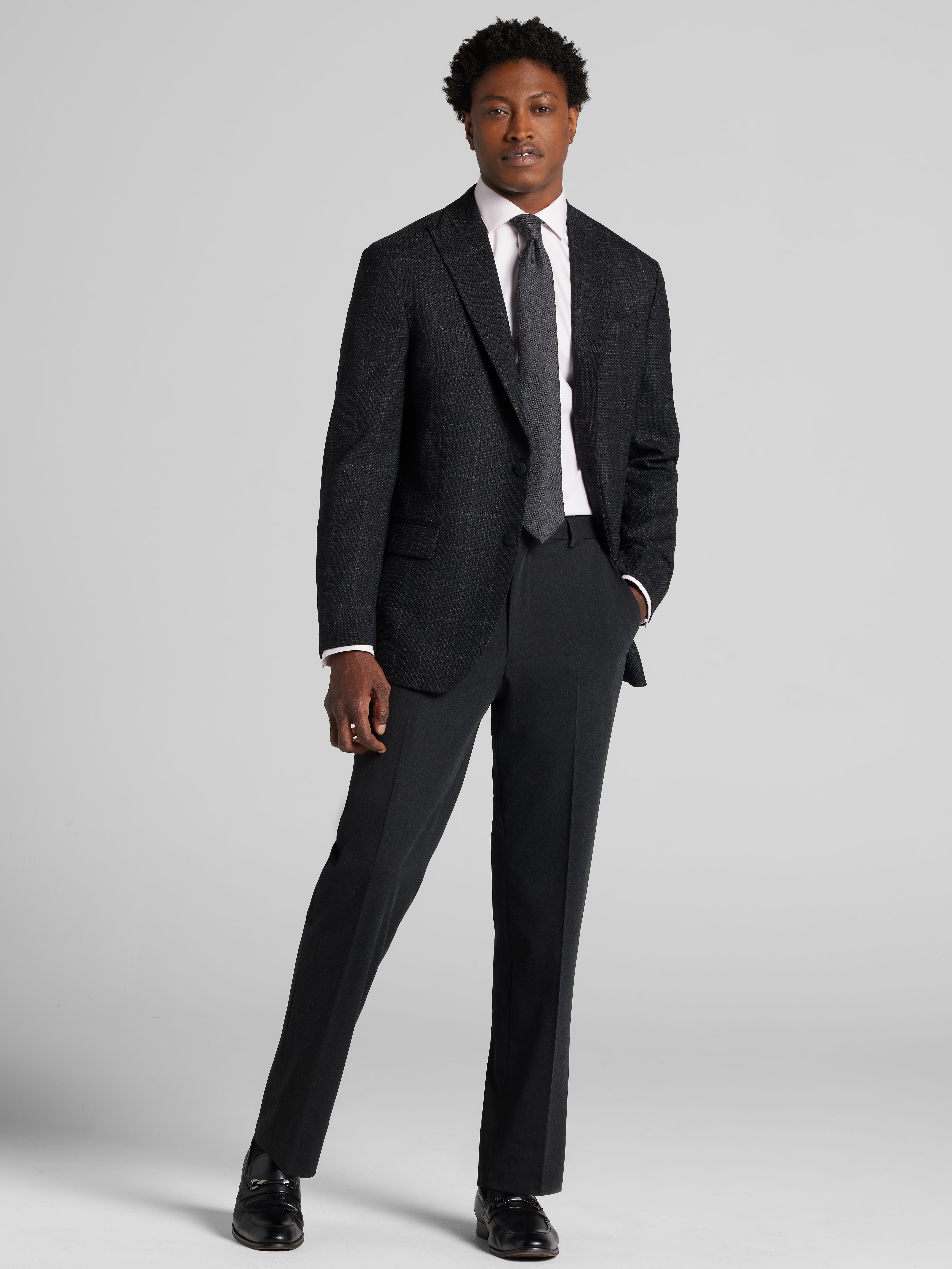 CHILLFLEX Modern Fit Windowpane Plaid Sport Coat