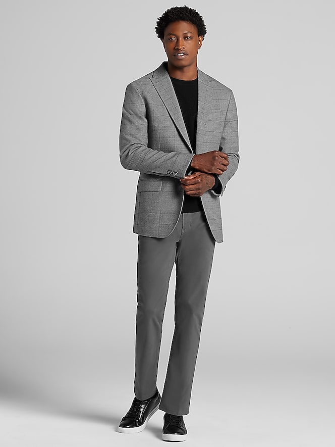 Awearness Kenneth Cole CHILLFLEX Modern Fit Windowpane Plaid Sport Coat