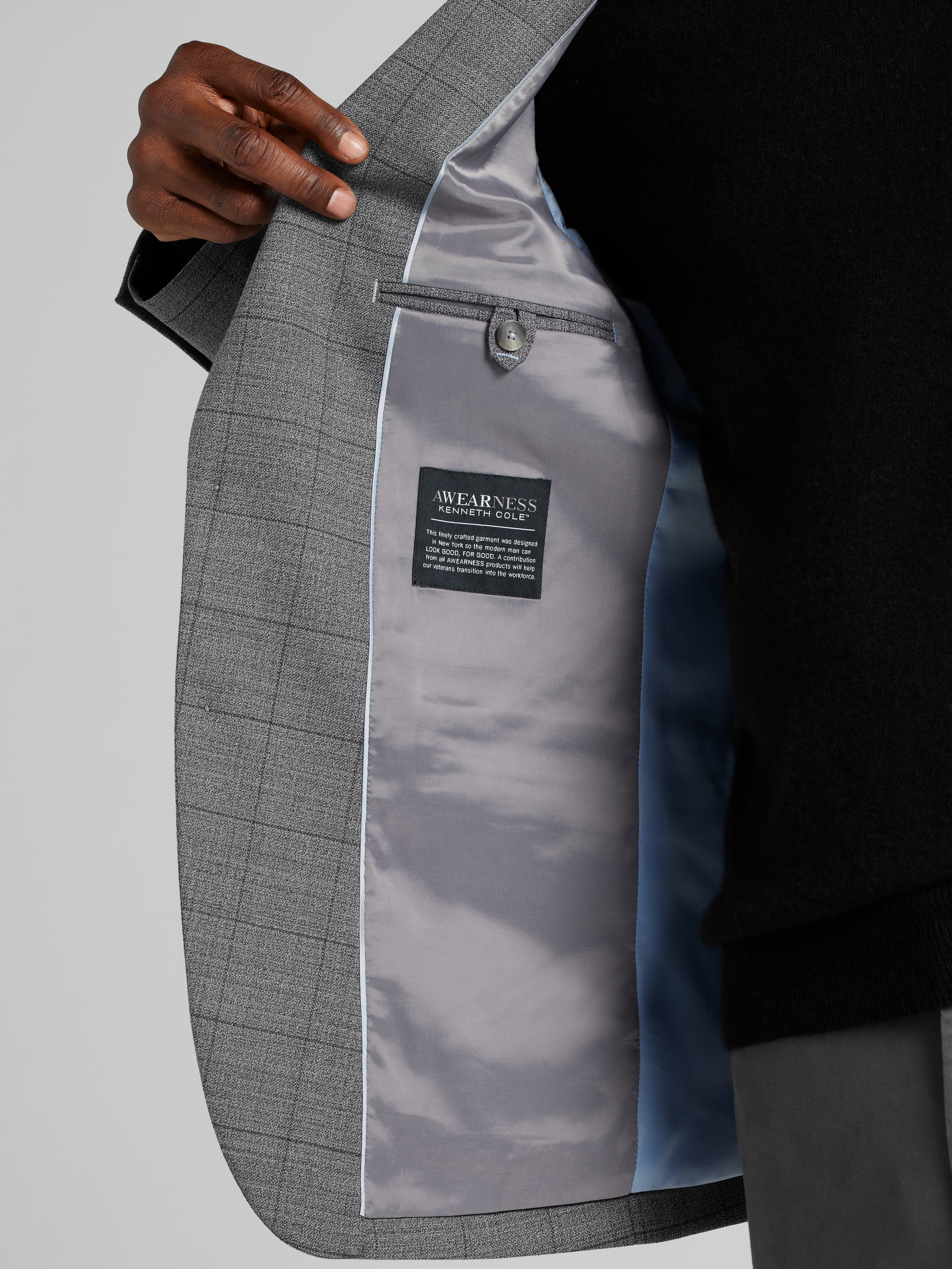 CHILLFLEX Modern Fit Windowpane Plaid Sport Coat