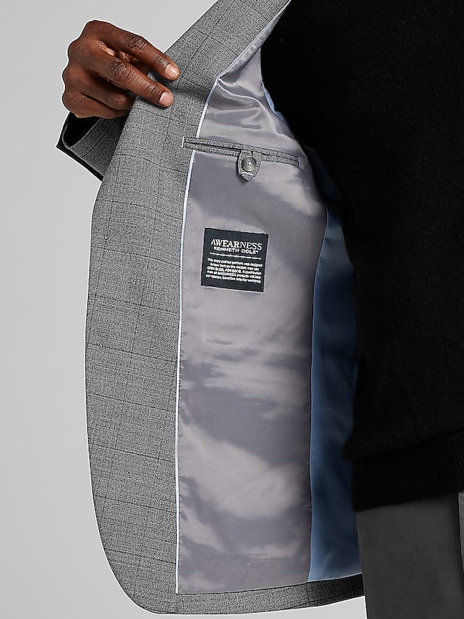 Awearness Kenneth Cole CHILLFLEX Modern Fit Windowpane Plaid Sport Coat