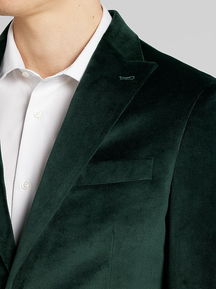 Modern Fit Peak Lapel Velvet Sport Coat