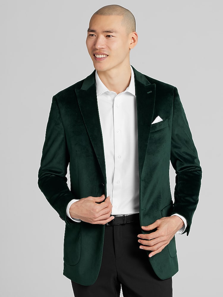 green velvet dress shirt Emerald Green Velvet main image 1