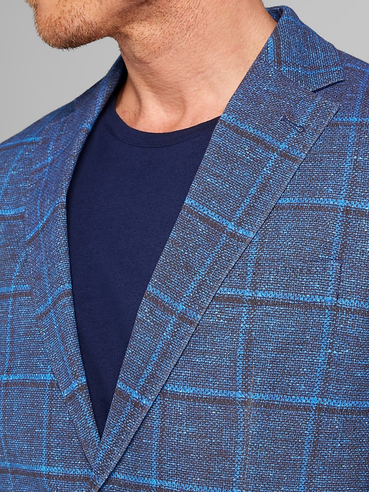 Modern Fit Windowpane Knit Sport Coat