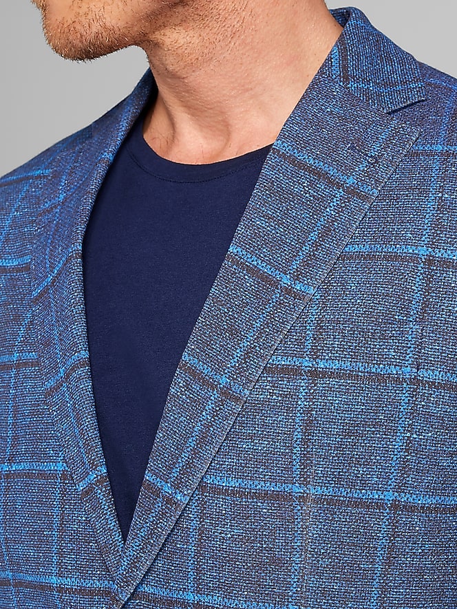 Joseph Abboud Modern Fit Windowpane Knit Sport Coat