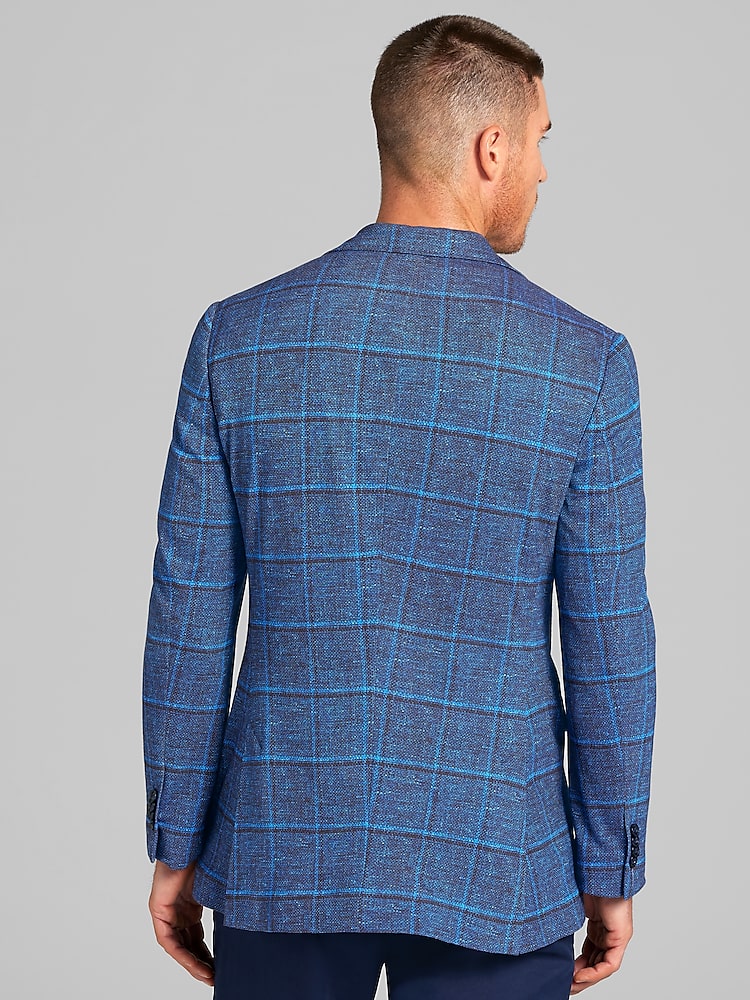 Modern Fit Windowpane Knit Sport Coat