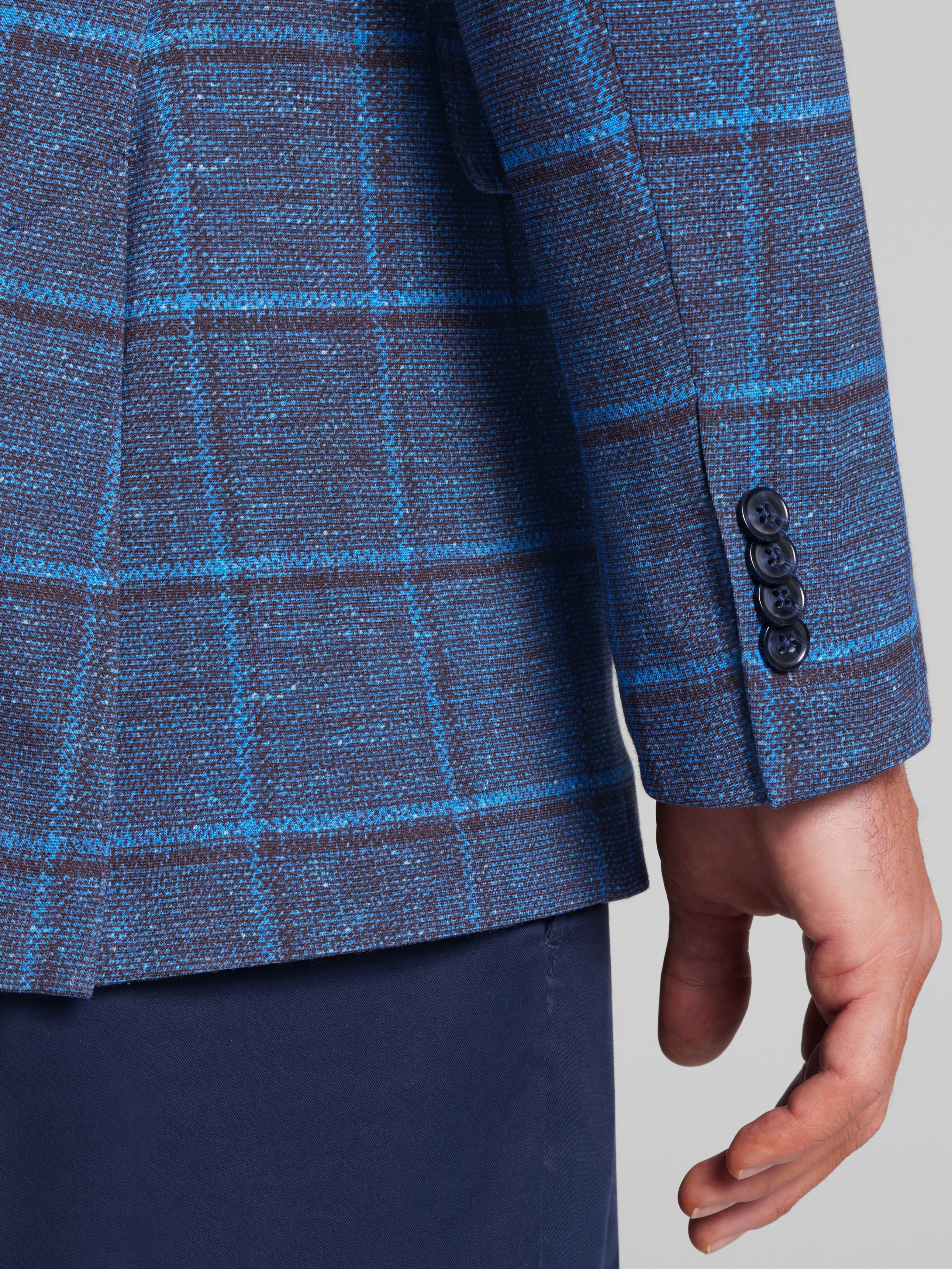 Modern Fit Windowpane Knit Sport Coat