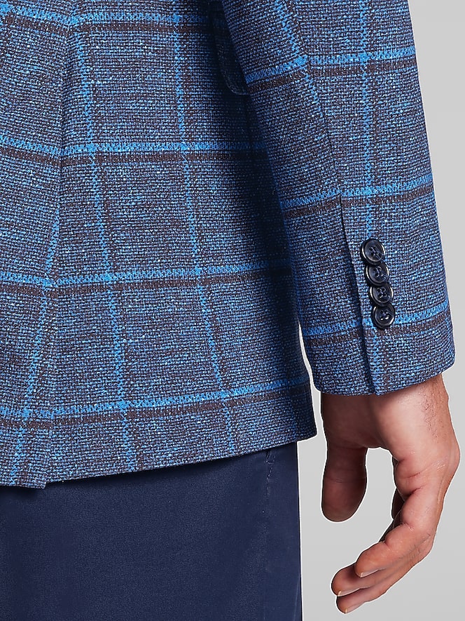 Joseph Abboud Modern Fit Windowpane Knit Sport Coat