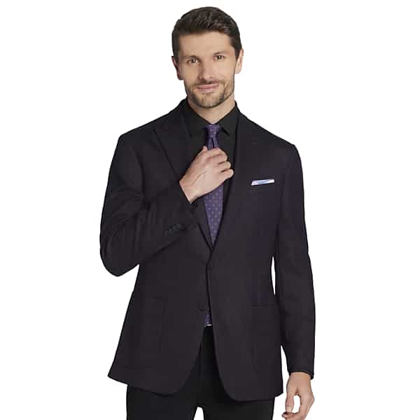 Awearness Kenneth Cole Men's CHILLFLEX Herringbone Modern Fit Sport Coat Purple Herringbone - Size: 44 Regular TMW17D944207