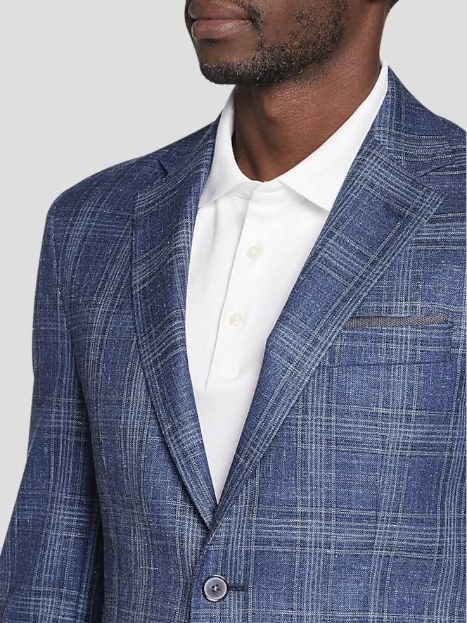 Joseph Abboud Modern Fit Wool Blend Plaid Sport Coat