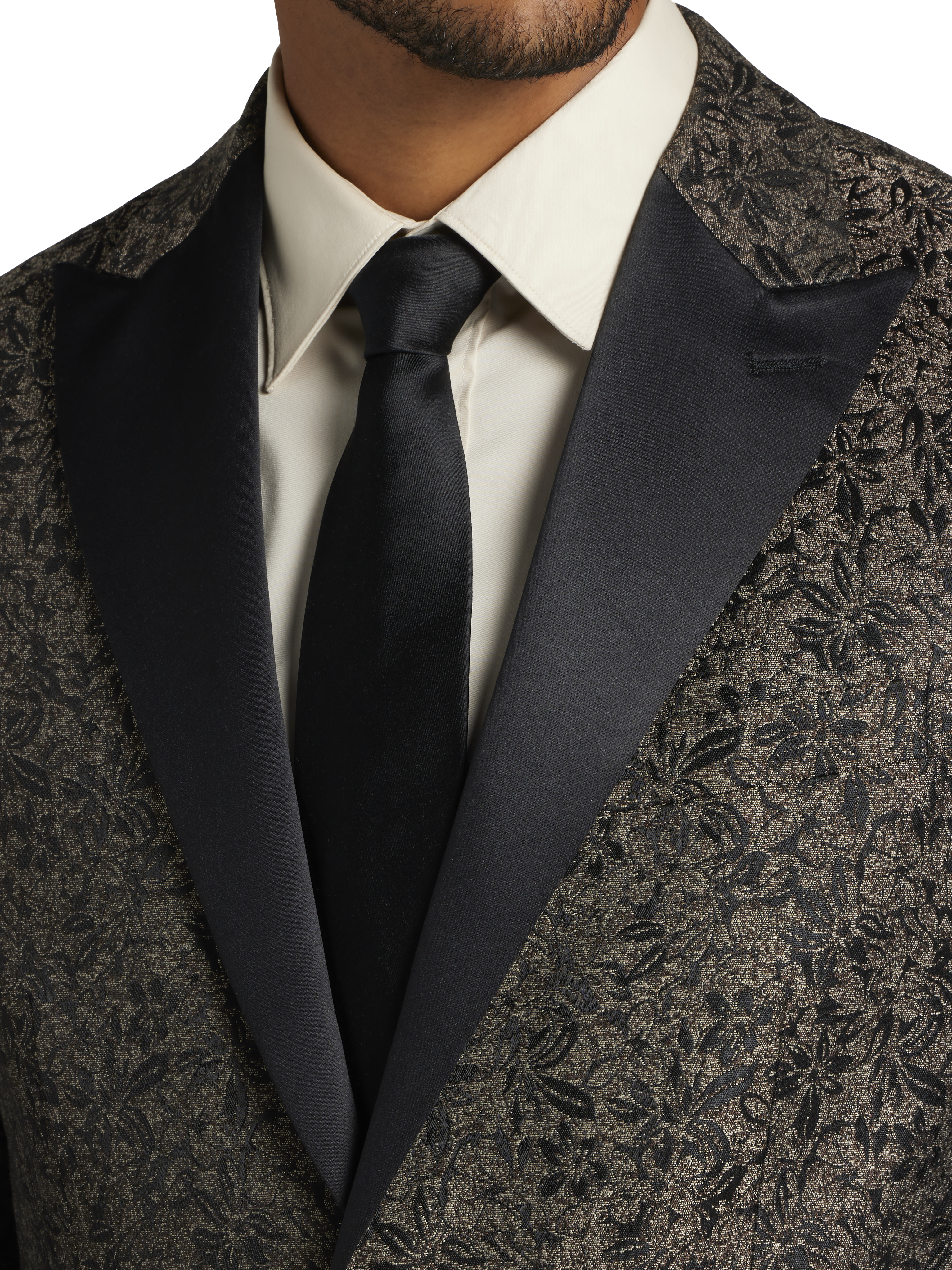 Slim Fit Floral Satin Dinner Jacket