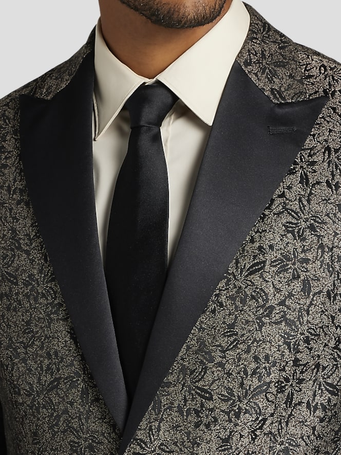 Egara Slim Fit Floral Satin Dinner Jacket