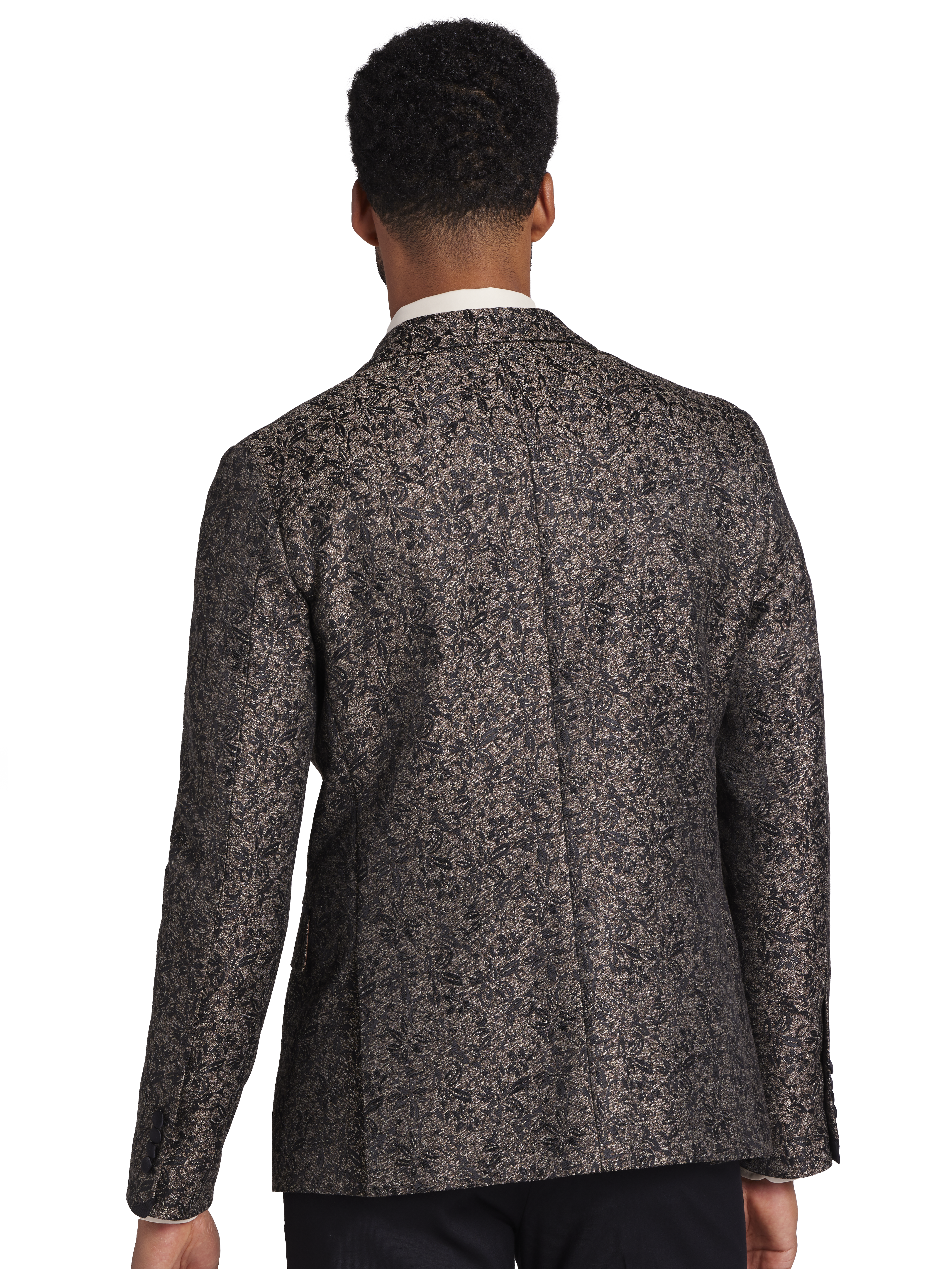 Slim Fit Floral Satin Dinner Jacket