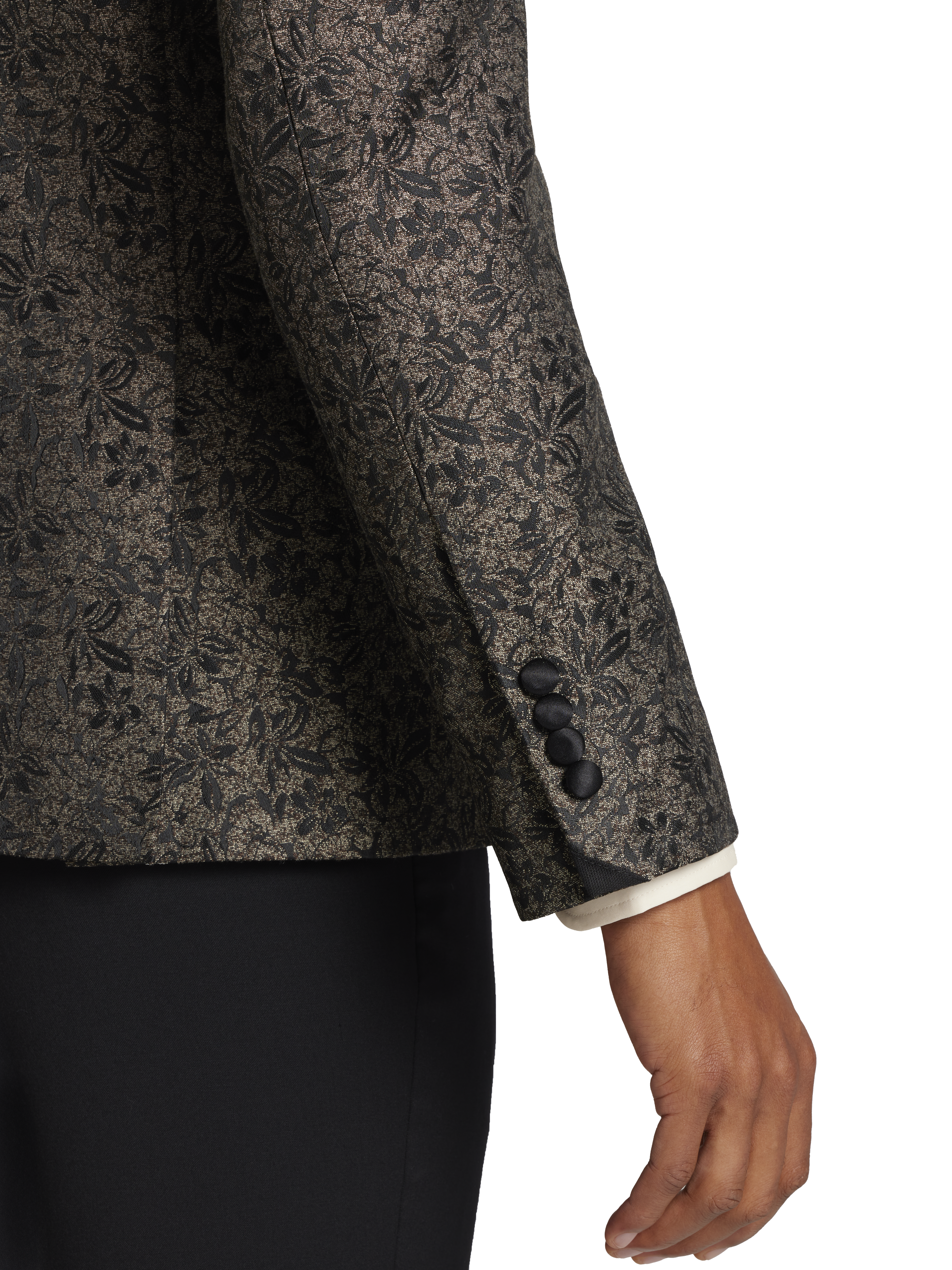 Slim Fit Floral Satin Dinner Jacket