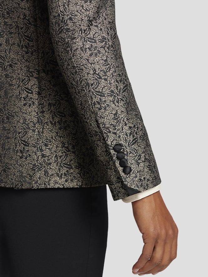 Egara Slim Fit Floral Satin Dinner Jacket