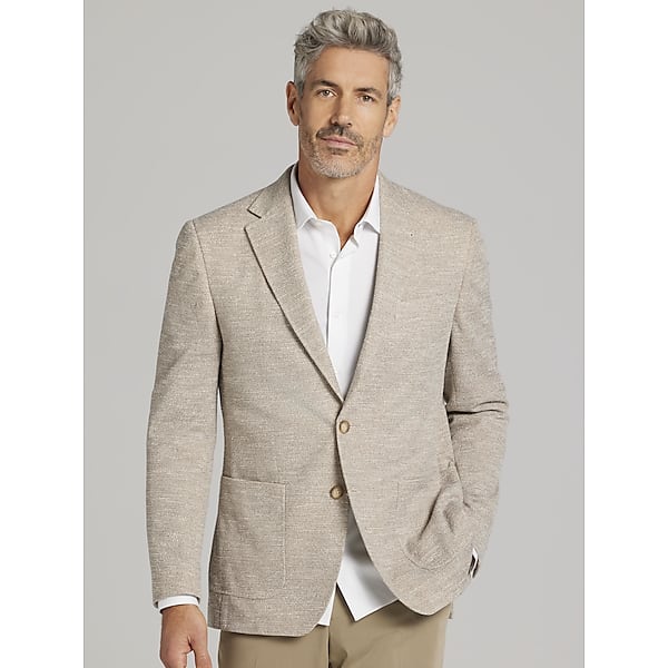 Joseph Abboud Big & Tall Men's Modern Fit Knit Sport Coat Tan Tic - Size: 50 Long TMW17DP50377