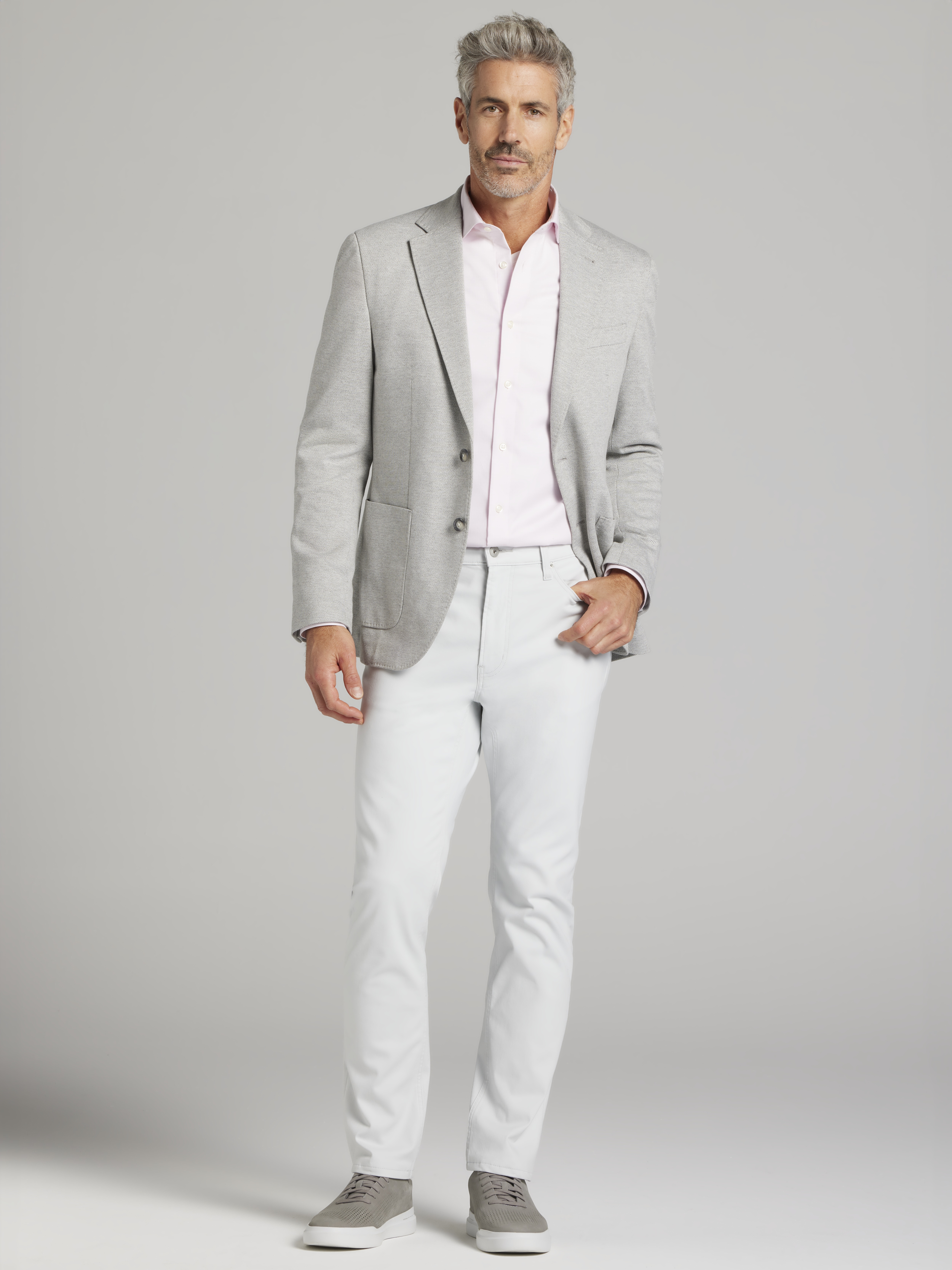 Modern Fit Herringbone Knit Sport Coat