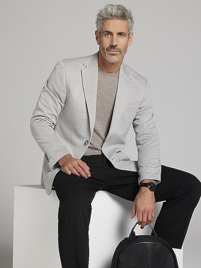 Joseph Abboud Modern Fit Herringbone Knit Sport Coat