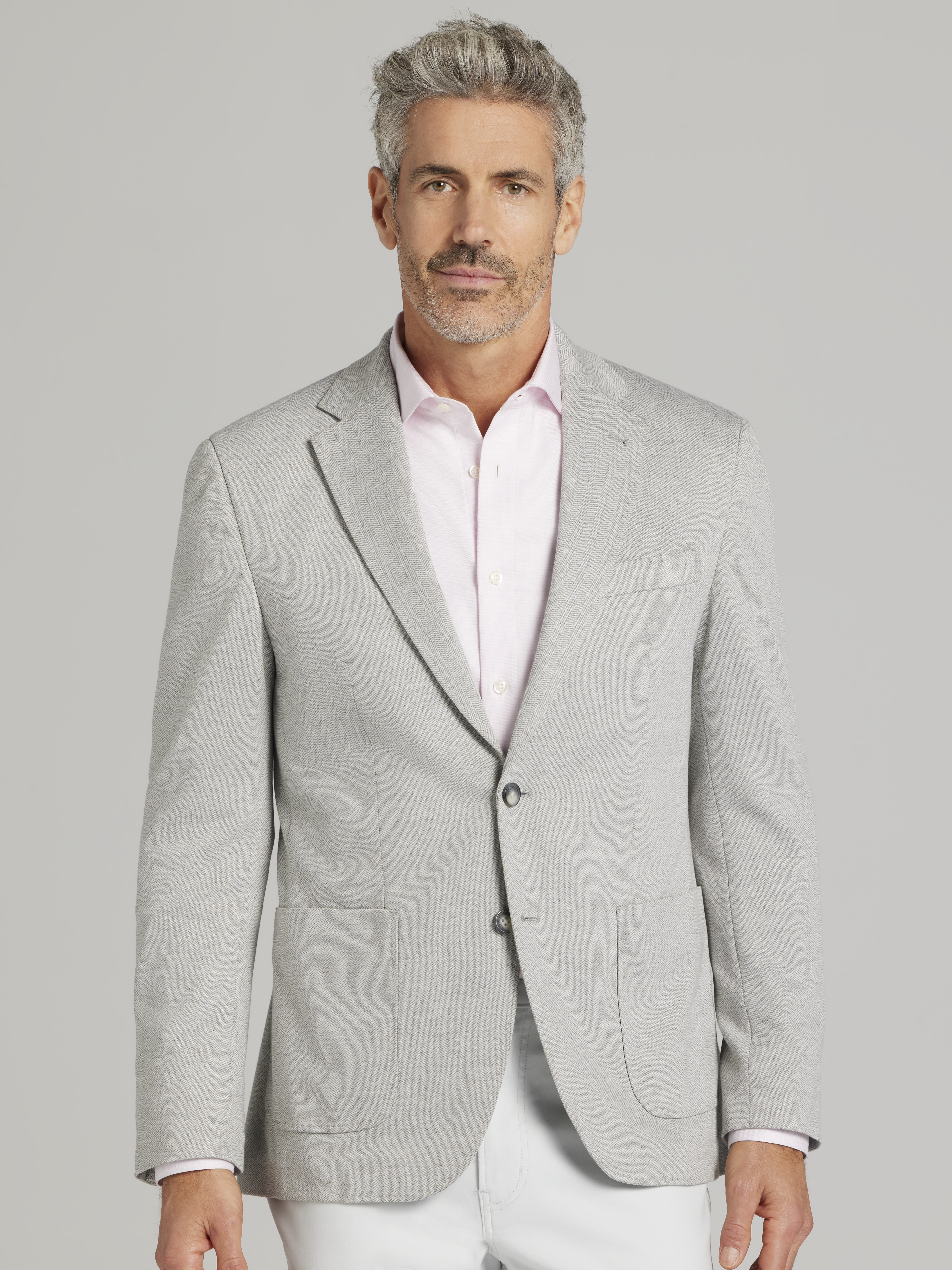 Modern Fit Herringbone Knit Sport Coat