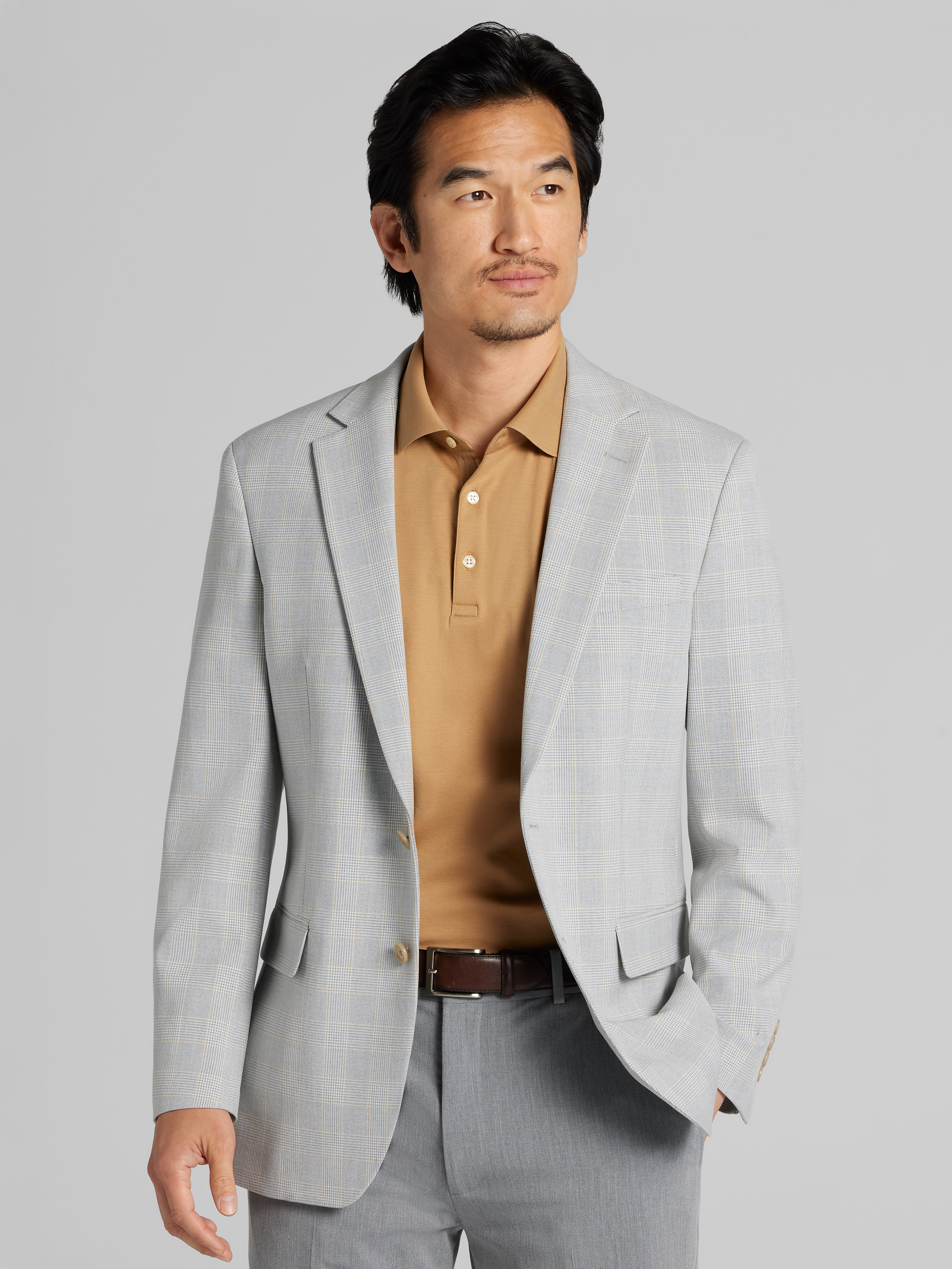 Modern Fit Plaid Sport Coat