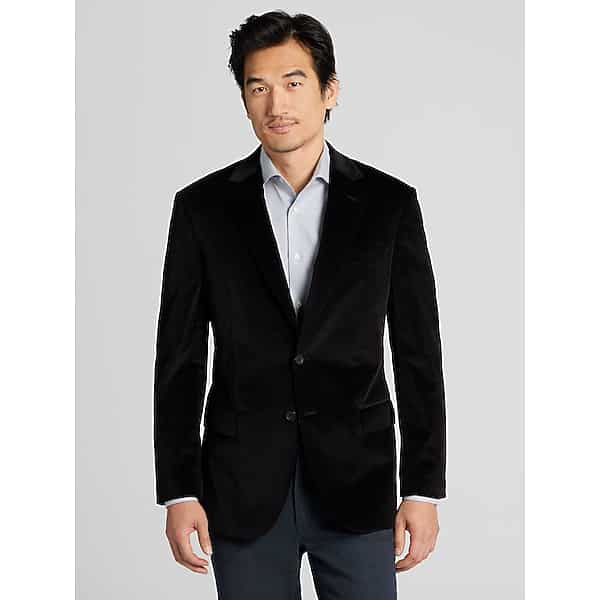 Wilke-Rodriguez Men's Modern Fit Corduroy Sport Coat Black Corduroy -