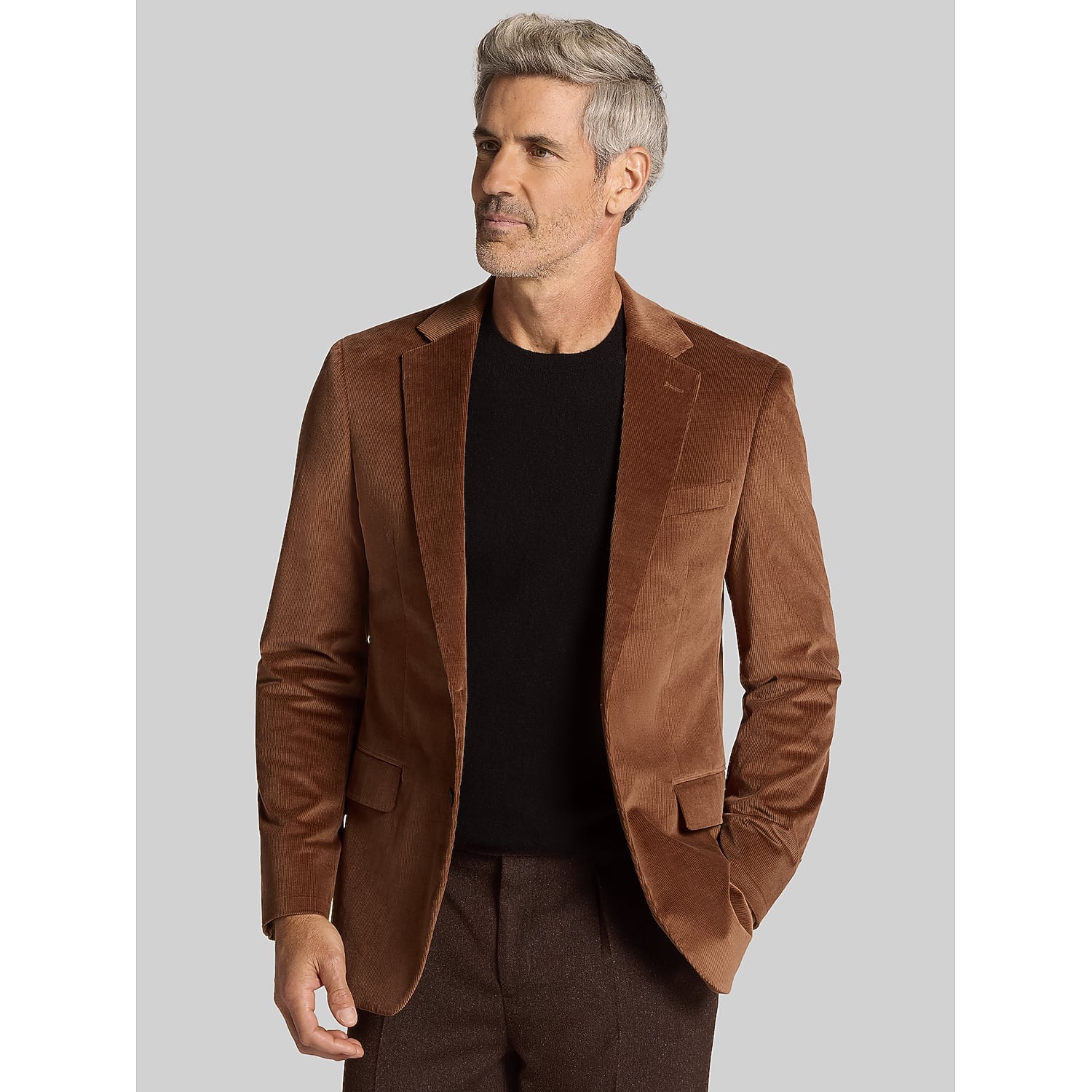 Wilke-Rodriguez Modern Fit Corduroy Sport Coat in Rust Brown – Men’s Cotton-Blend Blazer, Size 44 Long