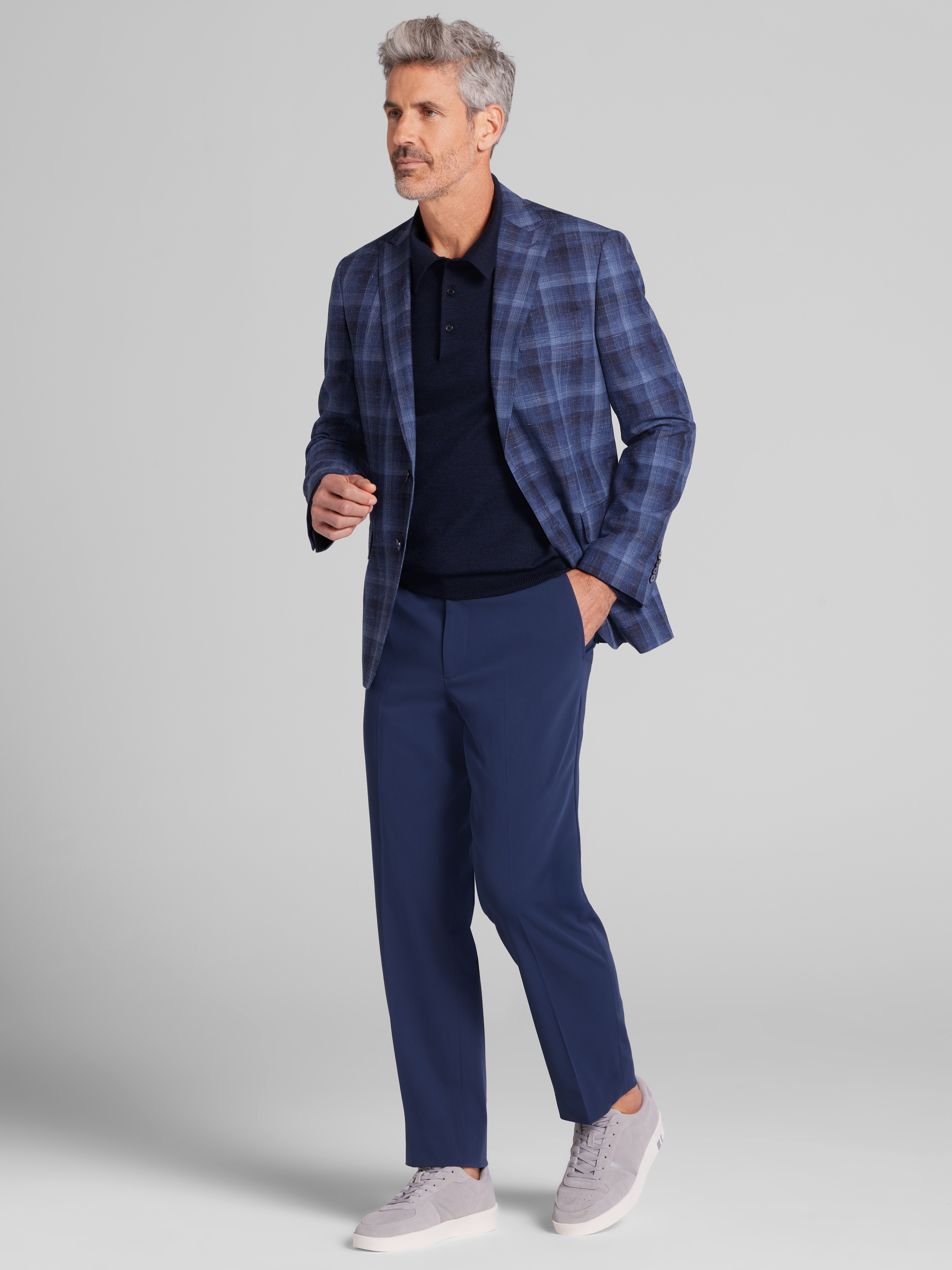 Modern Fit Plaid Sport Coat