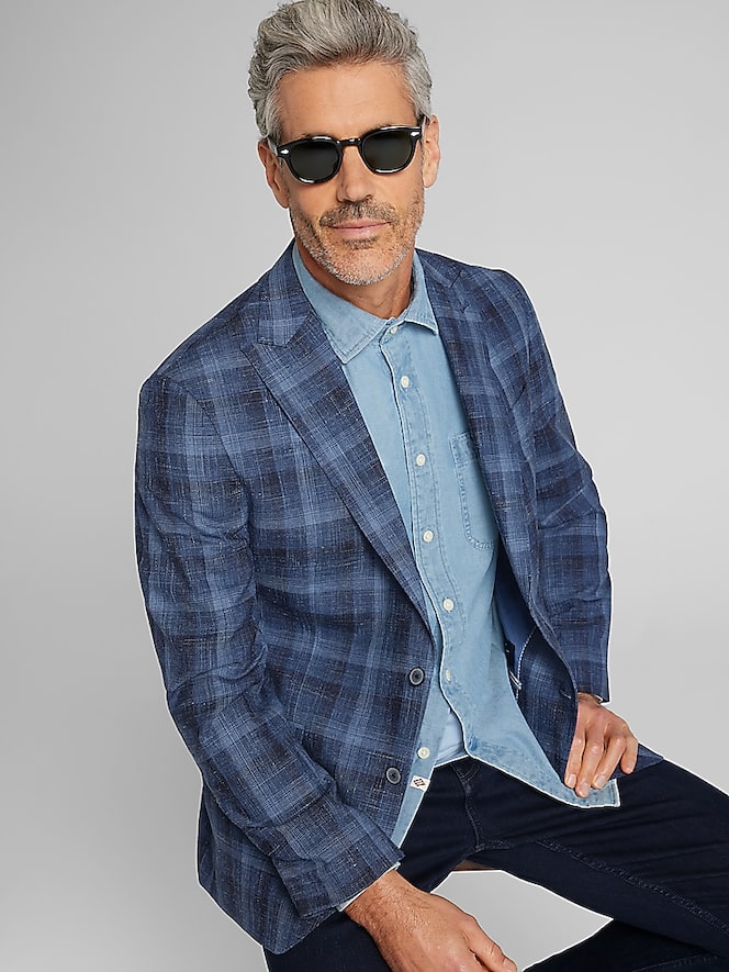 Joseph Abboud Modern Fit Plaid Sport Coat