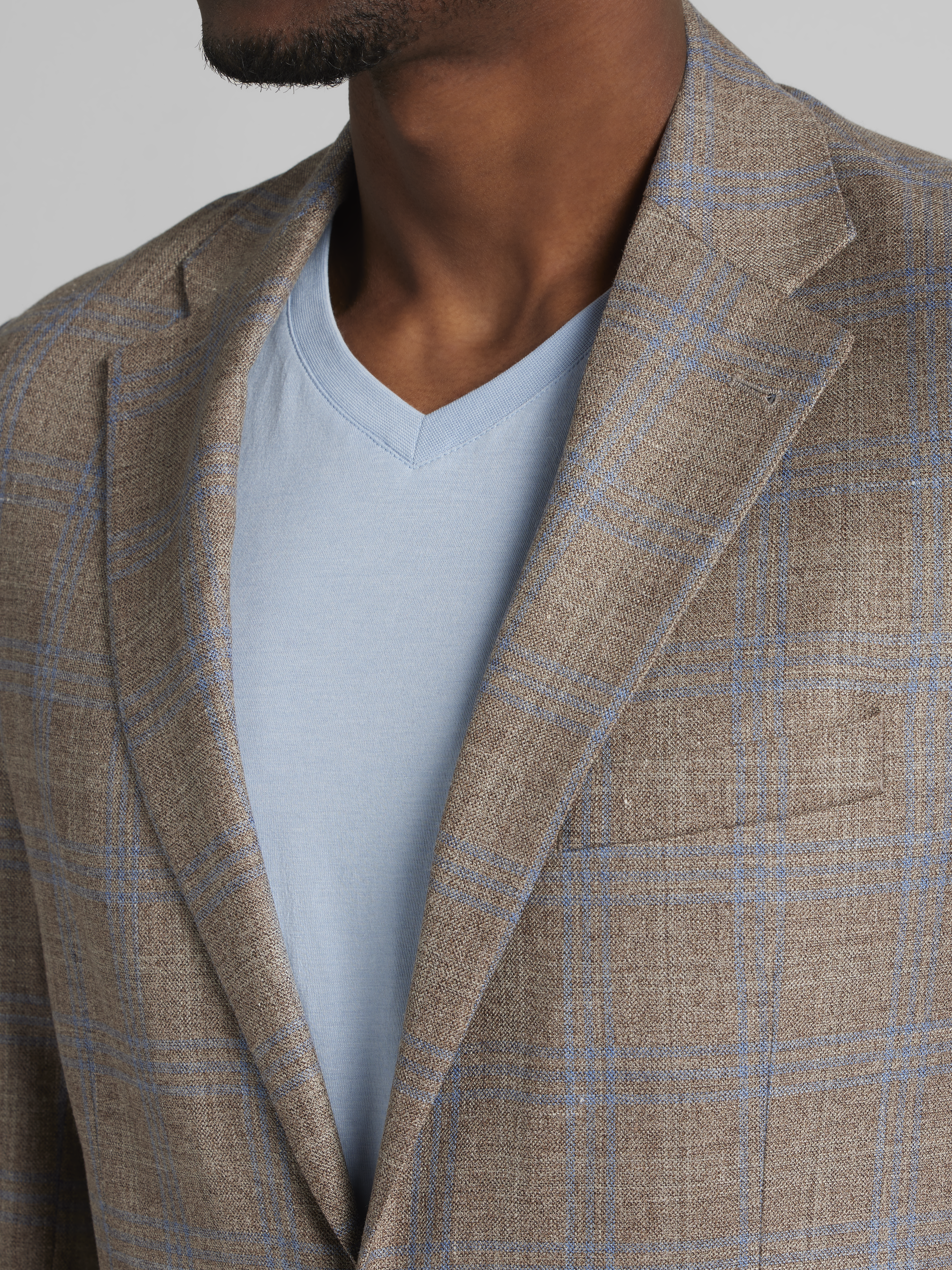 Modern Fit Wool Blend Plaid Sport Coat
