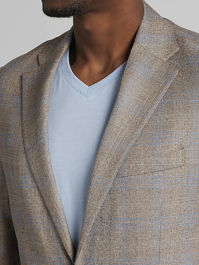 Joseph Abboud Modern Fit Wool Blend Plaid Sport Coat