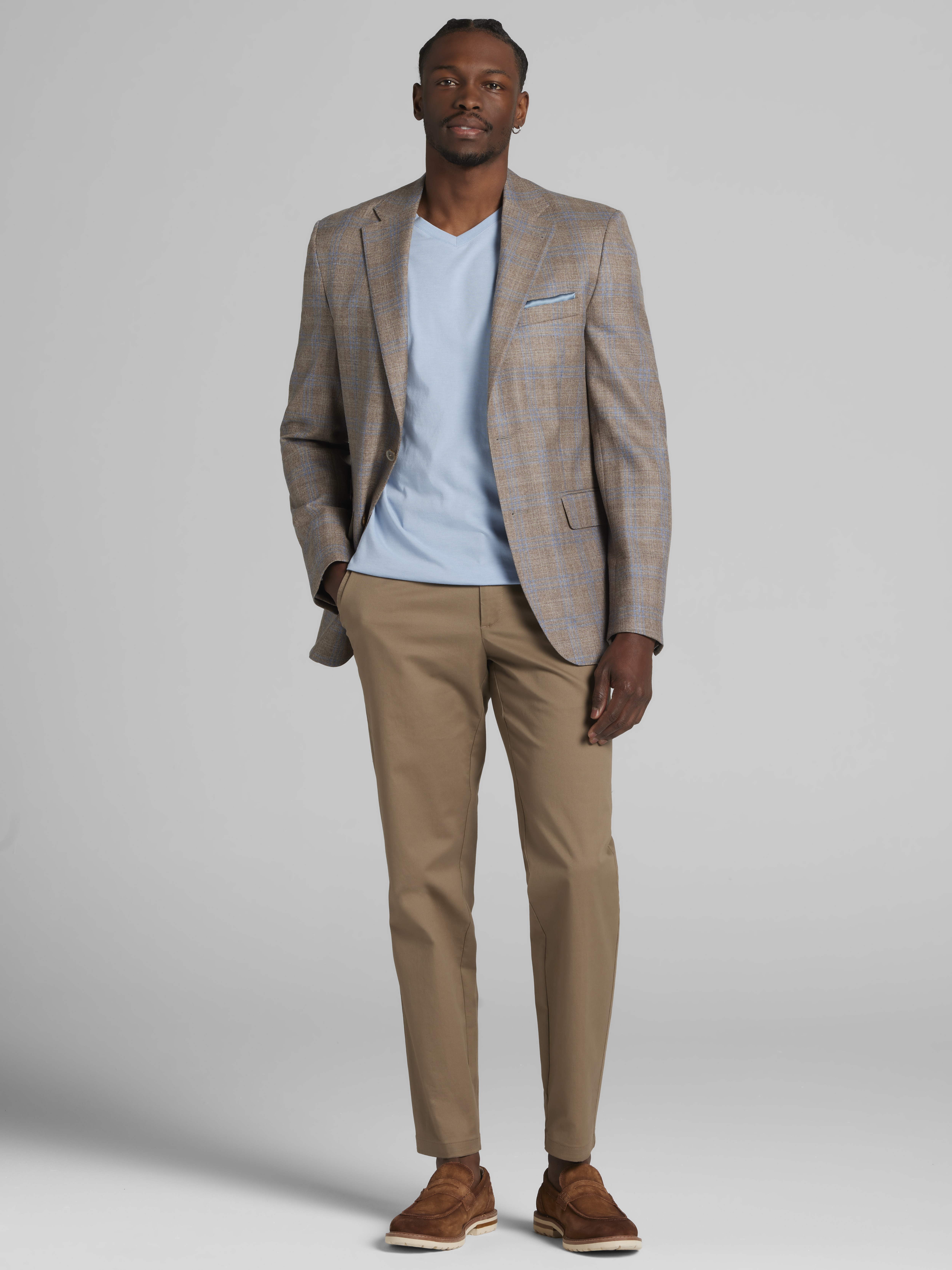 Modern Fit Wool Blend Plaid Sport Coat