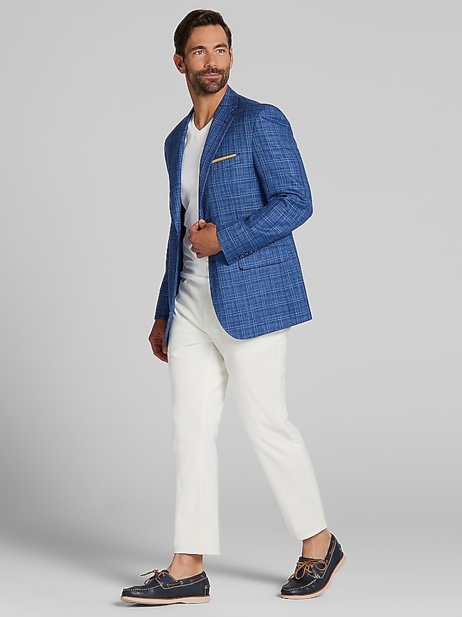 Joseph Abboud Classic Fit Wool Blend Windowpane Sport Coat