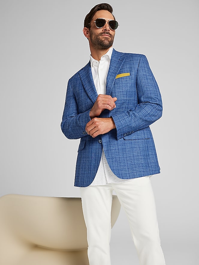 Joseph Abboud Classic Fit Wool Blend Windowpane Sport Coat