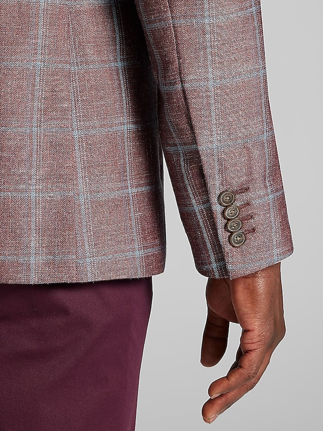 Joseph Abboud Classic Fit Wool Blend Windowpane Sport Coat