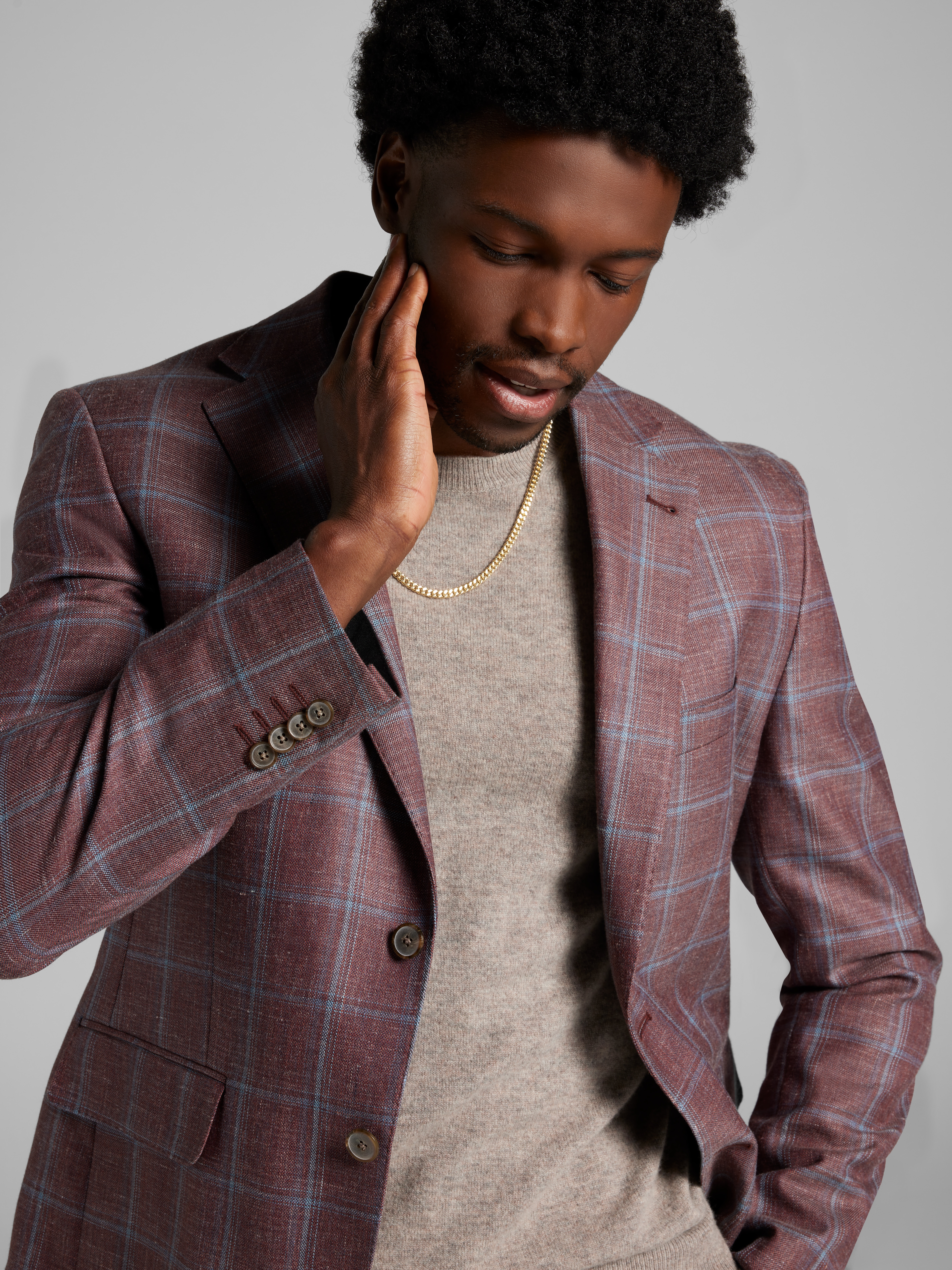 Classic Fit Wool Blend Windowpane Sport Coat