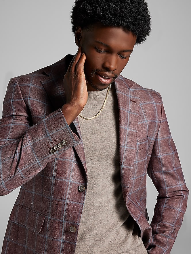 Joseph Abboud Classic Fit Wool Blend Windowpane Sport Coat